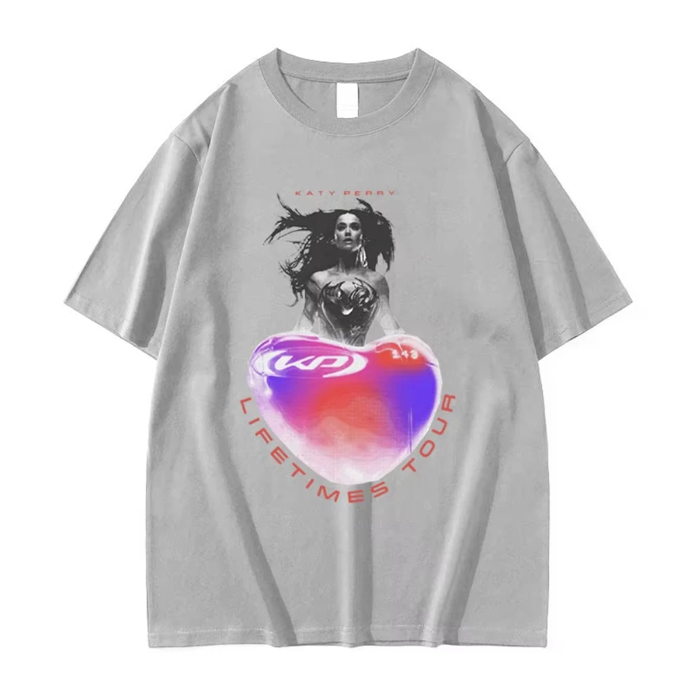 كاتي بيري 143 جولة مدى الحياة 2025 تي شيرت الرجال النساء ريترو عالية الجودة موضة تي شيرت الذكور القطن المتضخم التي شيرت الشارع الشهير