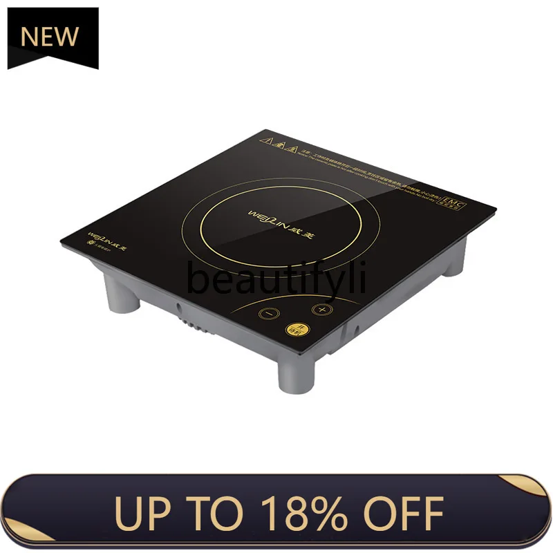 

Z189 Hot Pot Stove Induction Cooker Square Commercial Large Capacity Heavy Duty Black Crystal Panel