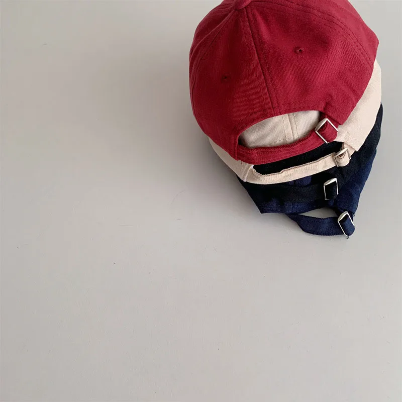 Letter Kids Baseball Cap Solid Color Toddler Sun Hat Korean Embroidery Adjustable Boy Girl Peaked Cap