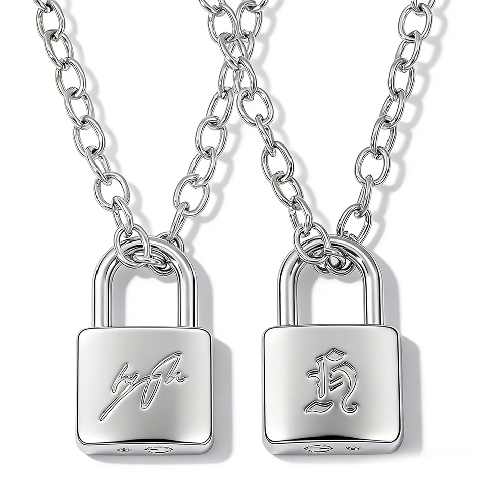 Fashionable Creative Hyunjin Lock Necklace Same As Huang