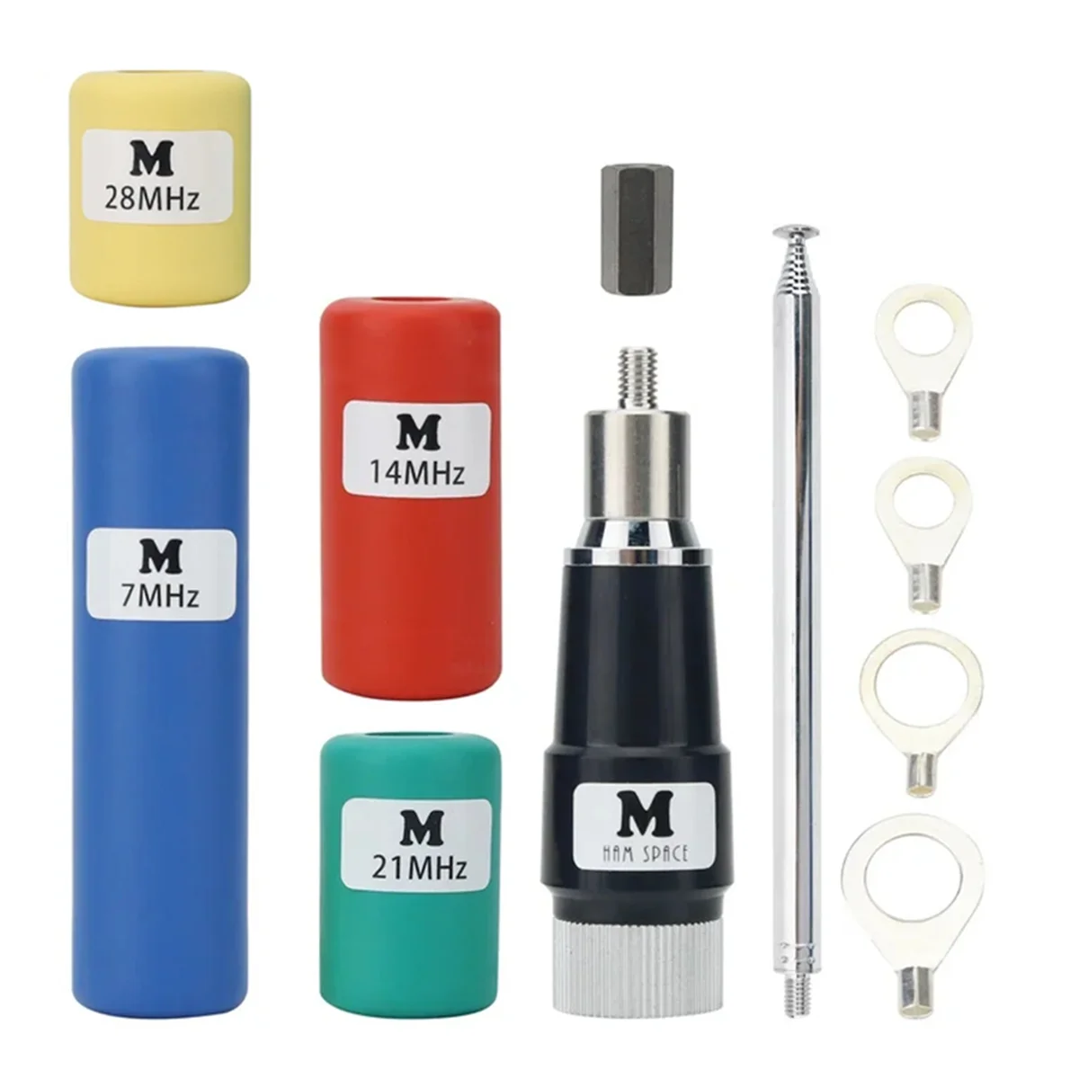 MA-01 V2.7 Portable Telescopic GP Antenna Kit 7MHz 100W Shortwave Antenna with 7MHz/14MHz/21MHz/28MHz Coil