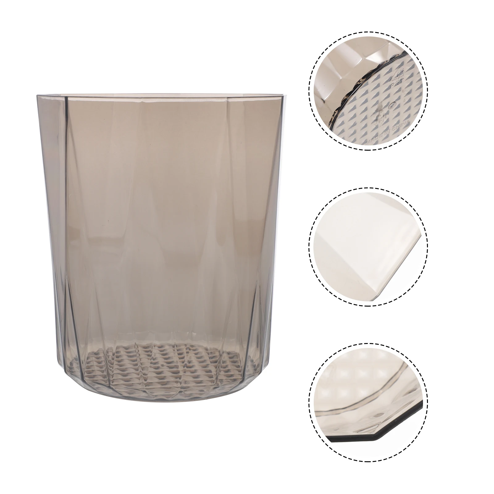 

2pcs Thickened Household Trash Can Plastic Translucent Mini Bin Desktop Storage Container Waste Basket for Office Small Portable