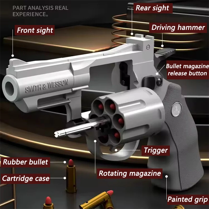 Revolver Soft Bullet Toy Gun Mechanical Repeating 357 Pistol Shell Throwing ZP5 Boy Non Injury Fighting Toy Gift