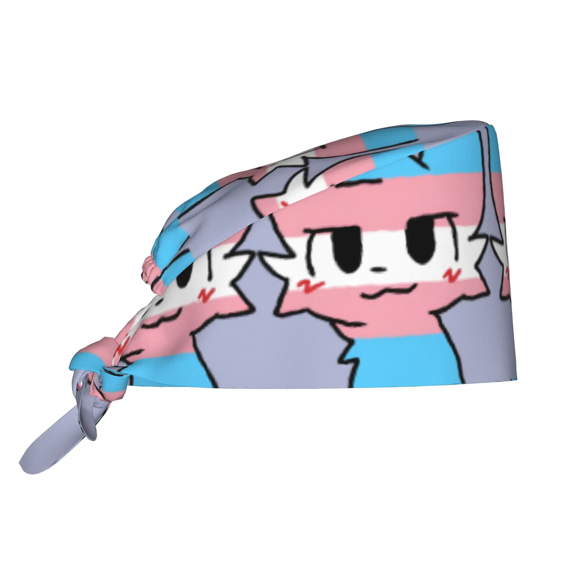 Custom Boykisser Silly Cat Scrubs Cap Surgical Hats Men Women Cute Cartoon Operating Room Cap Operator Hats Lab Works Hat