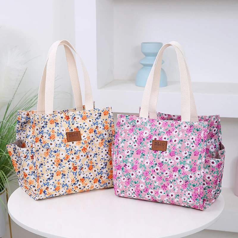 1PC Fashionable Tote Bag With Zippered Lunch Box Bag Thermal Bento Bag Hand Carrying Bag For Office Workers And Moms With Kids