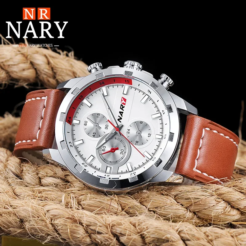 ساعة كوارتز فاخرة للرجال ، علامة تجارية شهيرة ، ساعات عمل ، ساعة ذكر ، موضة ، ذكر ، من من Nary-