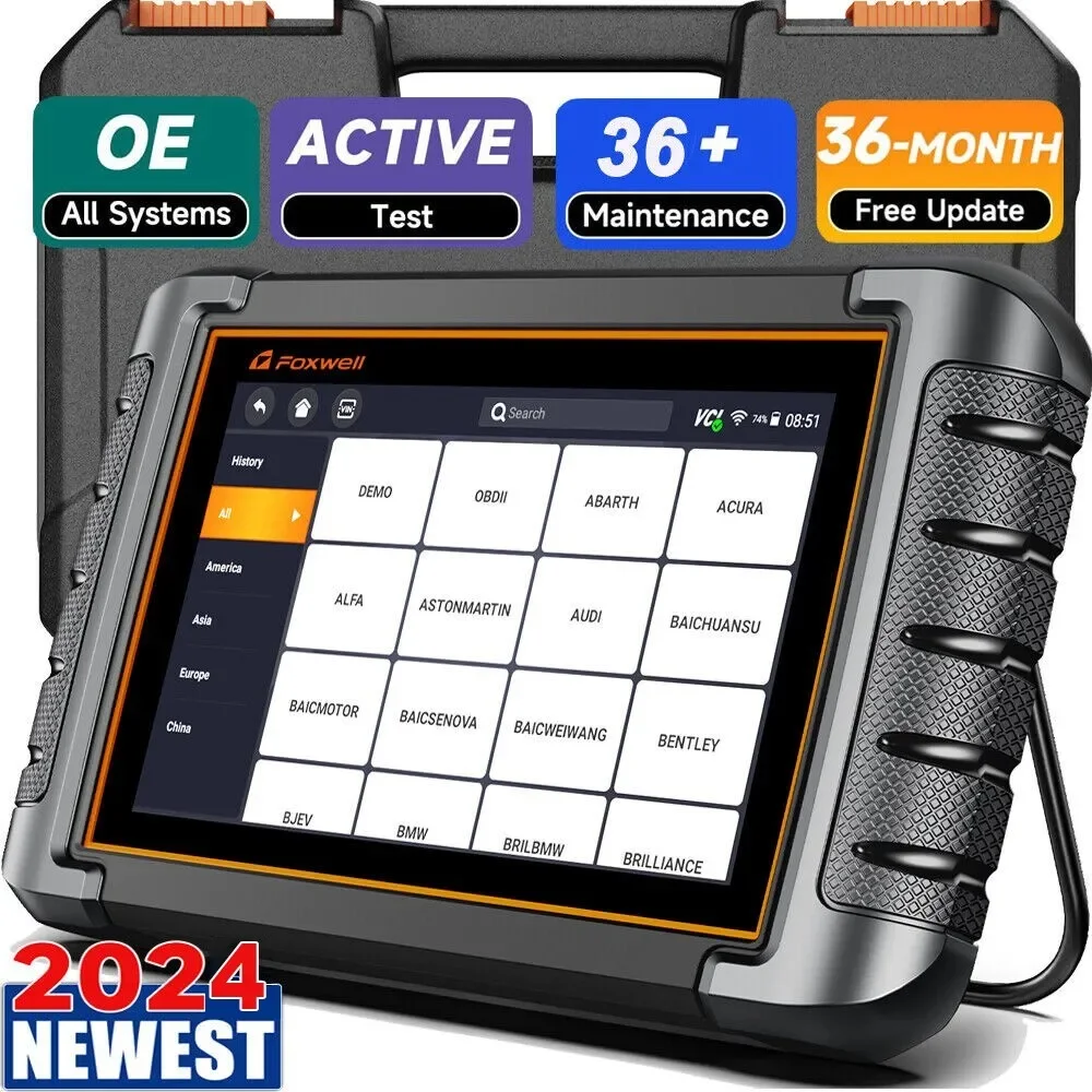 Foxwell NT809 Bidirectional All System Diagnostic Tool ABS SRS TPMS OBD2 Scanner Automotive Active Test 30 Reset  Code Reader