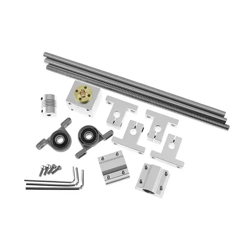 Imagem -03 - Impressora Guia Ferroviário Conjunto t8 Parafuso de Chumbo Comprimento 100 1000 mm Mais Eixo Linear Mais Kfl08 Kp08 Sk8 Shf8 Sc8uu Mais Porca de Acoplamento 3d