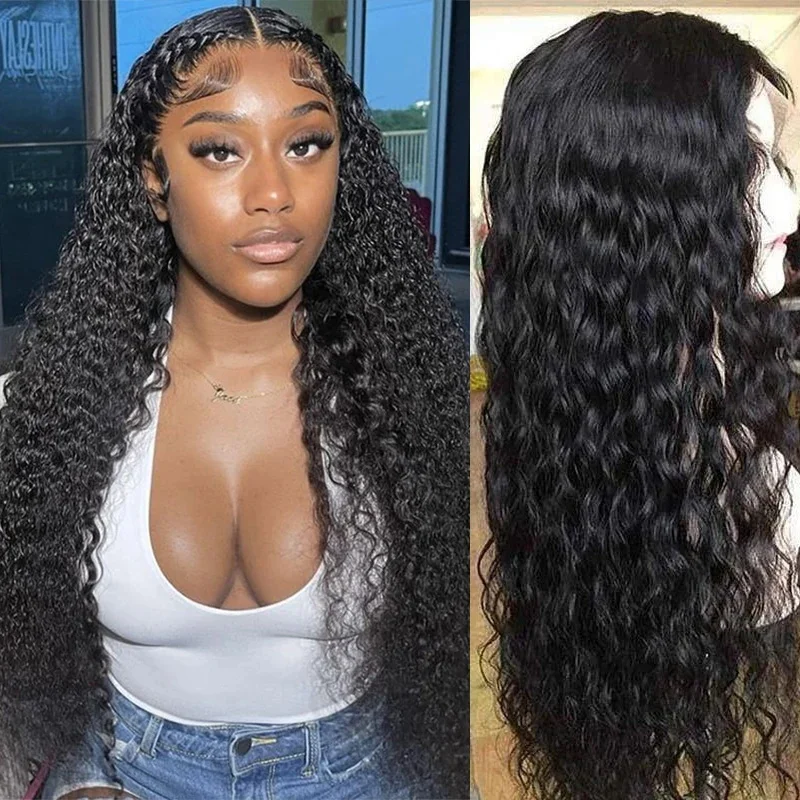 

13x4 Curly Wave Lace Front Wig Human Hair Transparent Lace Frontal Wigs For Women Human Hair Wigs PrePlucked Lace Front Wig