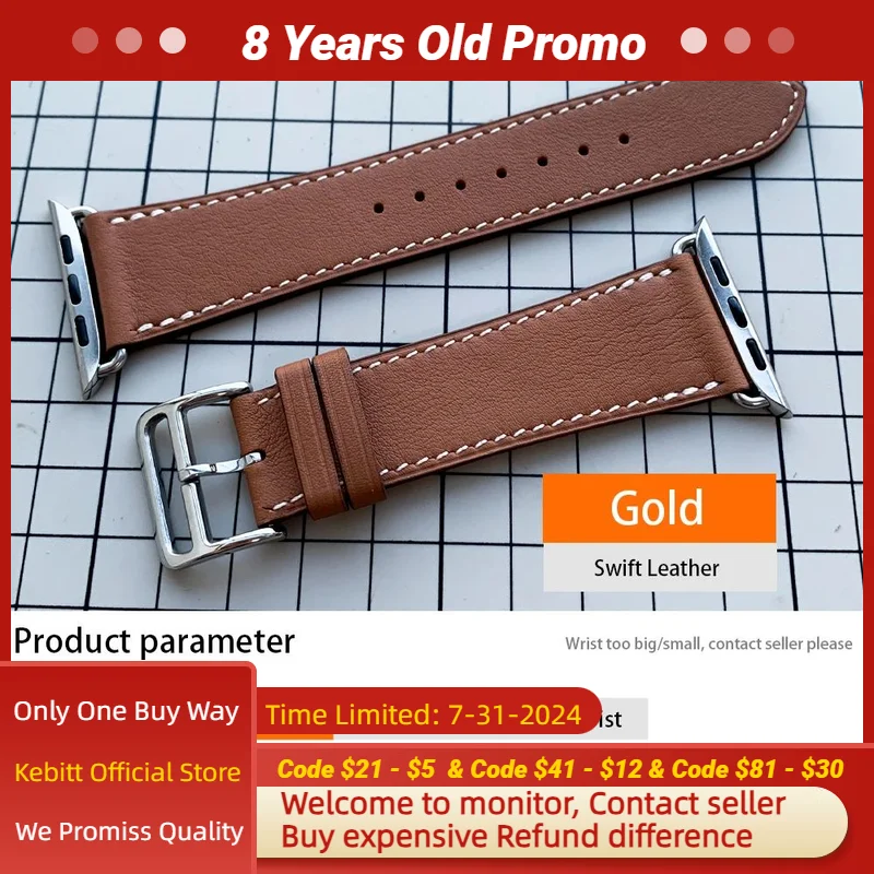 

[Promotion] High Quality Swift Or Barenia Leather Iwatch Ultra 2 Band For Apple Watch 9 8 7 6 Se 5 4 3 Strap 41MM 45MM 49mm