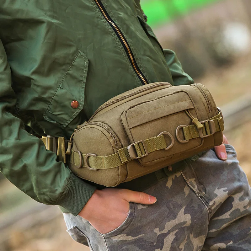 2024 New Men\'s Camouflage Waist Pack Outdoor Sports Backpack Nylon Riding Waist Pack Single Shoulder Crossbody Bag 가방 fanny pack