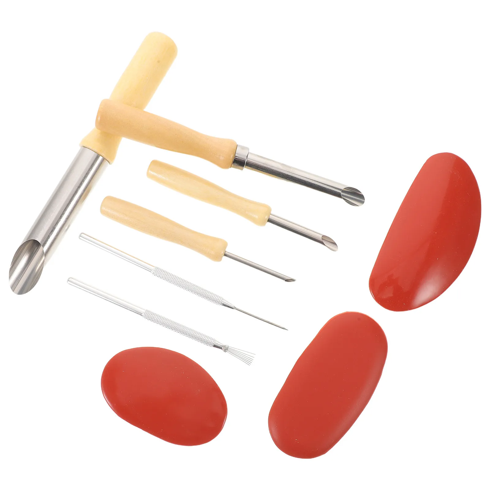 

9Pcs Pottery Clay Tool Kit Ceramic Sculpture Carving Set for Crafting Hand Building Includes Ribs Punch Hole Cutter Smoothing