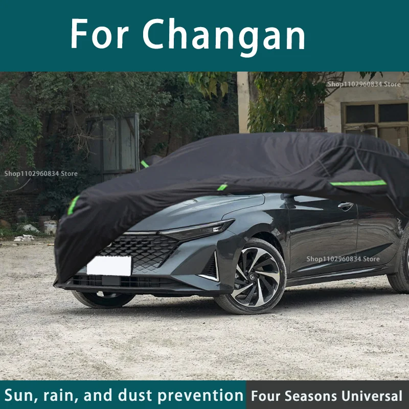 

For CHANGAN Lumin 210T Full Car Covers Outdoor Uv Sun Protection Dust Rain Snow Protective Car Cover Auto Black Cover