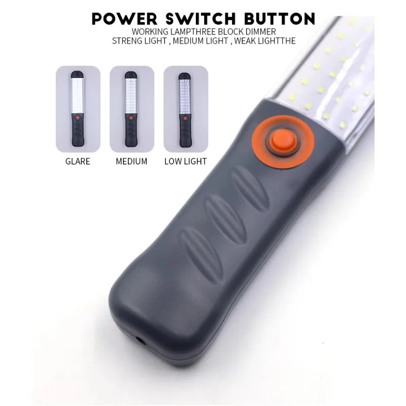 3 Modes Floodlight with Magnetic Base and Hook Rechargeable LED Flashlight Work Light for Car Repair Camping Emergency