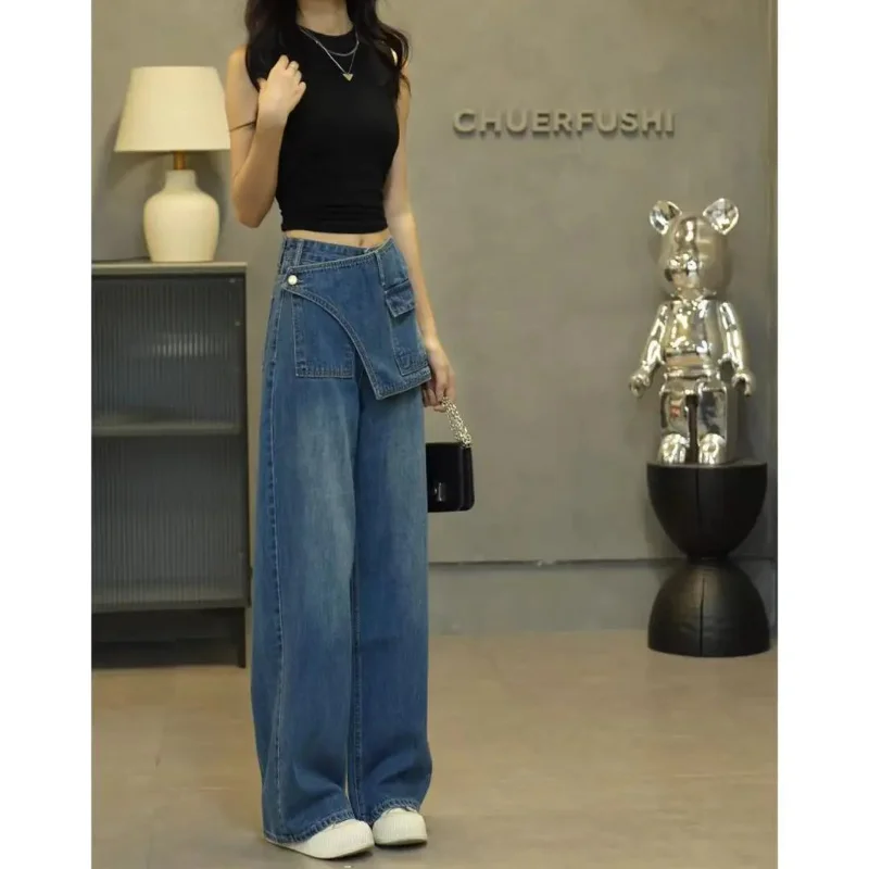 Nuovi pantaloni slim in due pezzi finti primaverili e autunnali da donna Design Pantaloni dritti alla moda e versatili