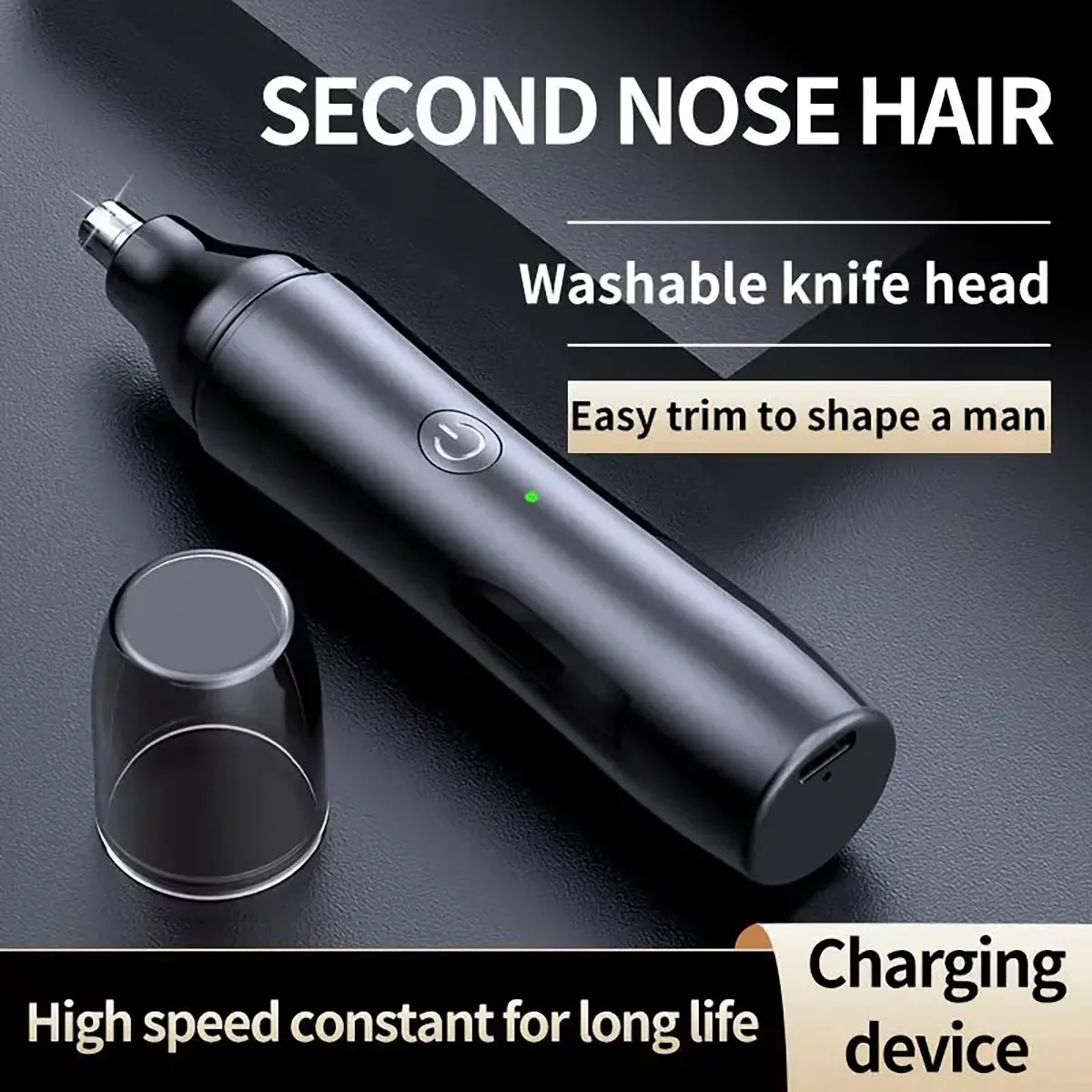 

1pc Professional Nose Hair Trimmer with Washable Blades - Easy to Clean and Maintain Nose Hair Removal Tool