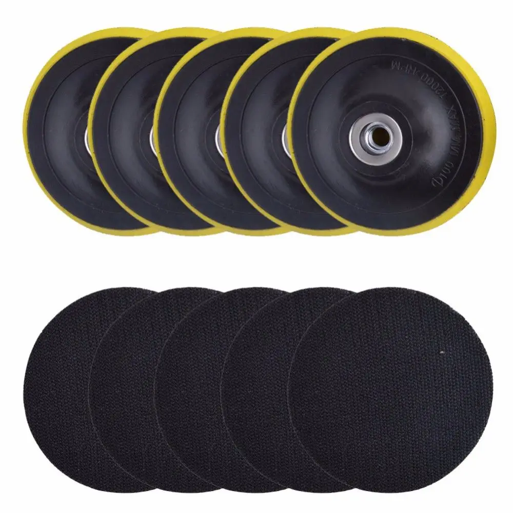 3/4/5/6/7'' Hot Professional Black Backing Plate Polisher Buffing Hook & Loop Car M14 Pad