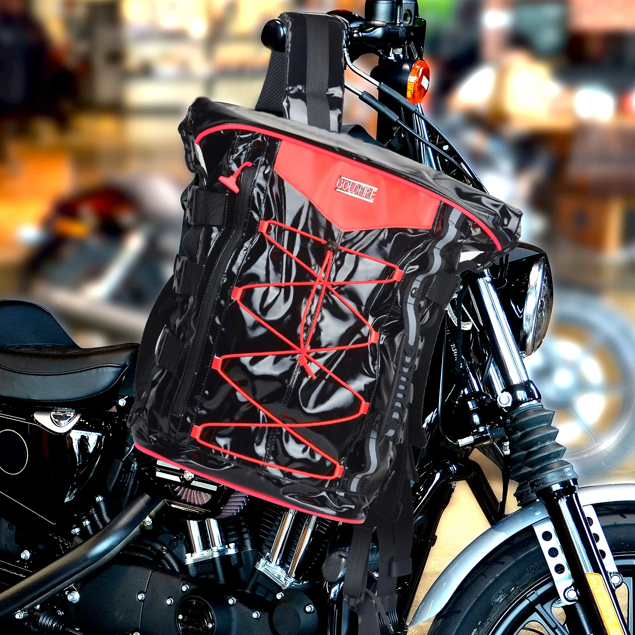 

Multifunctional Motorcycle Bags Sissy Bar Bag Tail Luggage Rack Travelling Bag Backpack for Touring Riding Riders for Man Woman