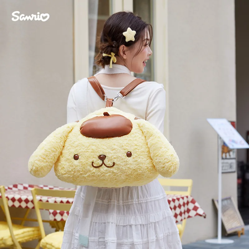 Sanrio Cinnamoroll Pudding Dog Cartoon Head Shaped Plush Face Bag, Shoulder Crossover, Birthday Gift, Halloween Gift