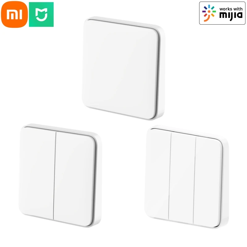 Xiaomi-interruptor de pared inteligente Mijia, tecla doble única, funciona con puerta de enlace de malla BLE, Control remoto de enlace inteligente con aplicación Mi Home