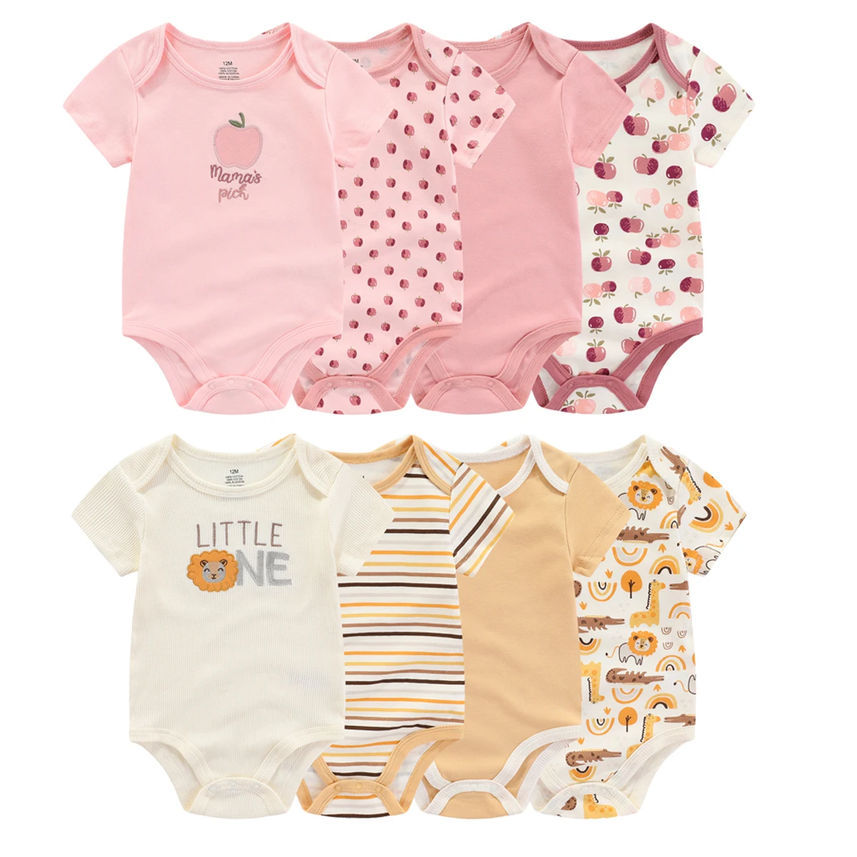 Baby clothing 4-piece newborn 100% cotton comfortable onesie suitable for boys and girls