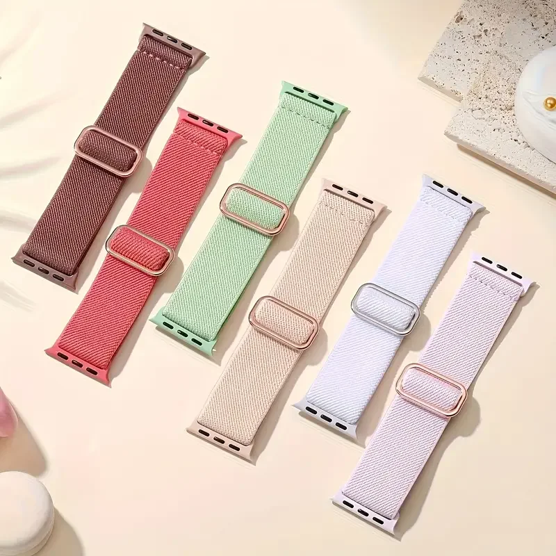 Bling Nylon Strap for Apple Watch Band 44mm 40mm 42/46mm bohemian Bracelet iWatch Series 7 6 5 4 3 41mm 45mm 8 9 10 ultra 2 49mm
