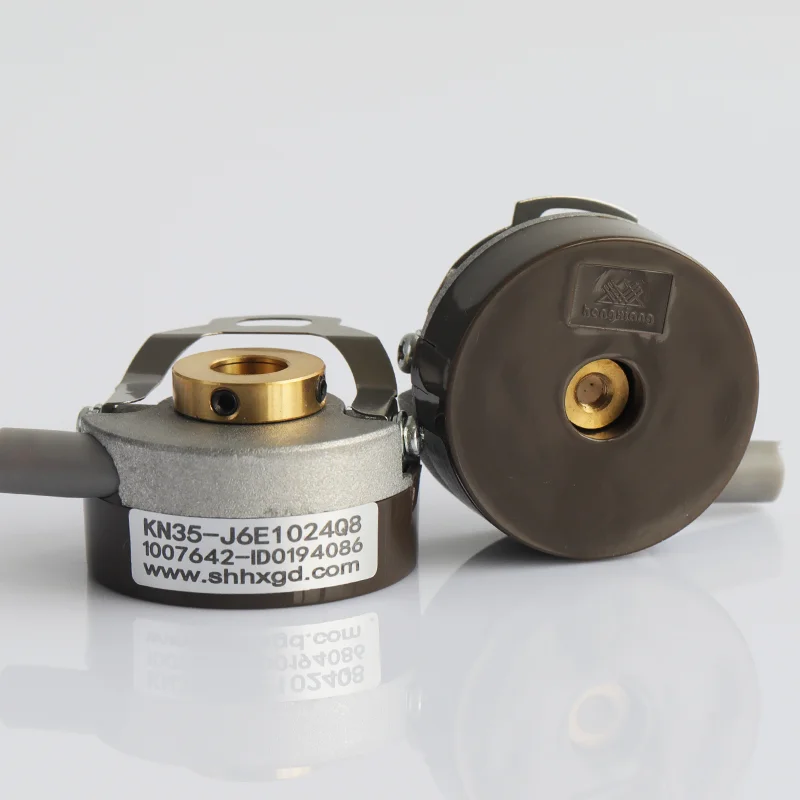 KN35 6mm/8mm Extra-thin Optical Incremental Hollow Shaft Manual Rotary Encoder 32768P/R Resolution IP40 Protection for Pipeline