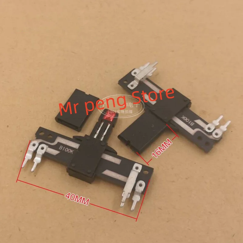 2pcs for   B100K Total length 40MM single-link light 5-pin equalizing fender sliding potentiometer for the mixer