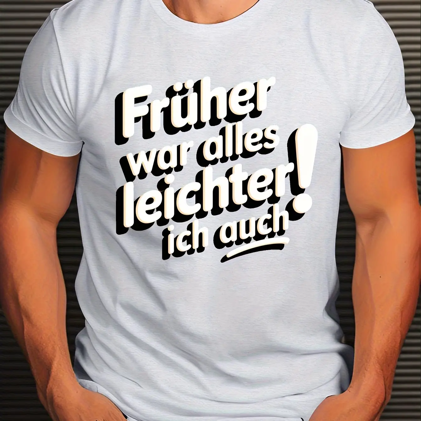 Deutscher Selbstironie Crewneck Vintage Stacked Text Soft Cotton Daily T-shirt