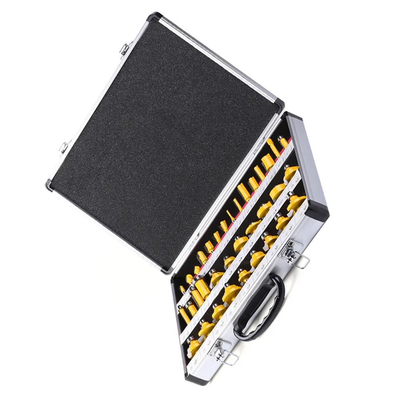 

VELIF-35 шт. 1/4 дюйма набор фрез с хвостовиком, прямые долбежные бисерные фрезы, деревообрабатывающие фрезы, гравировальные режущие инструменты