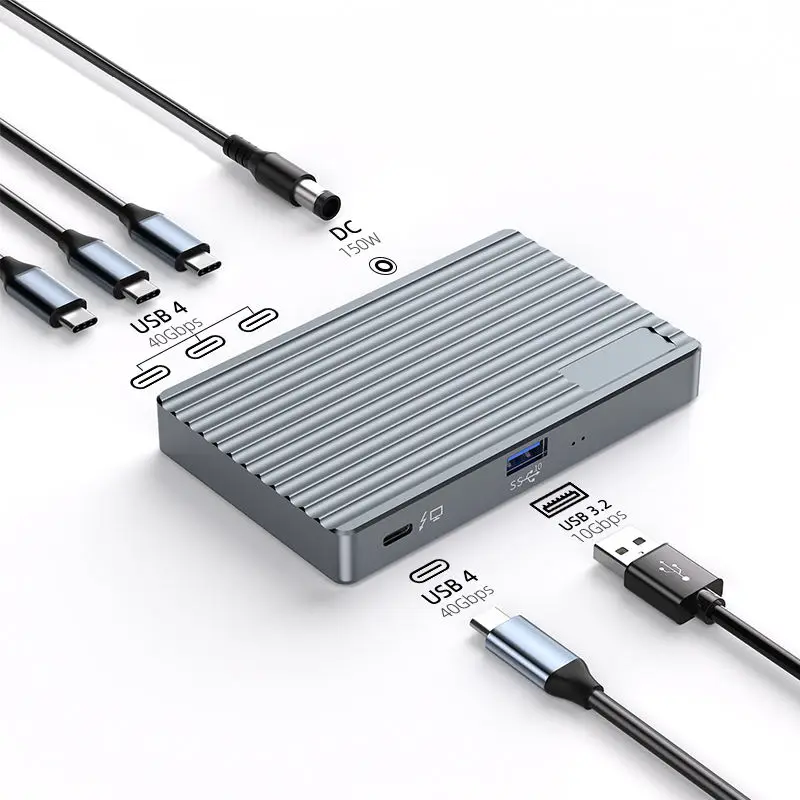 

6 in 1 Thunderbolt 3 USB 4 Docking Station Support 40Gbps With 20V DC Type C Video Output 8K 60Hz 8TB M.2 NVME Docking Station