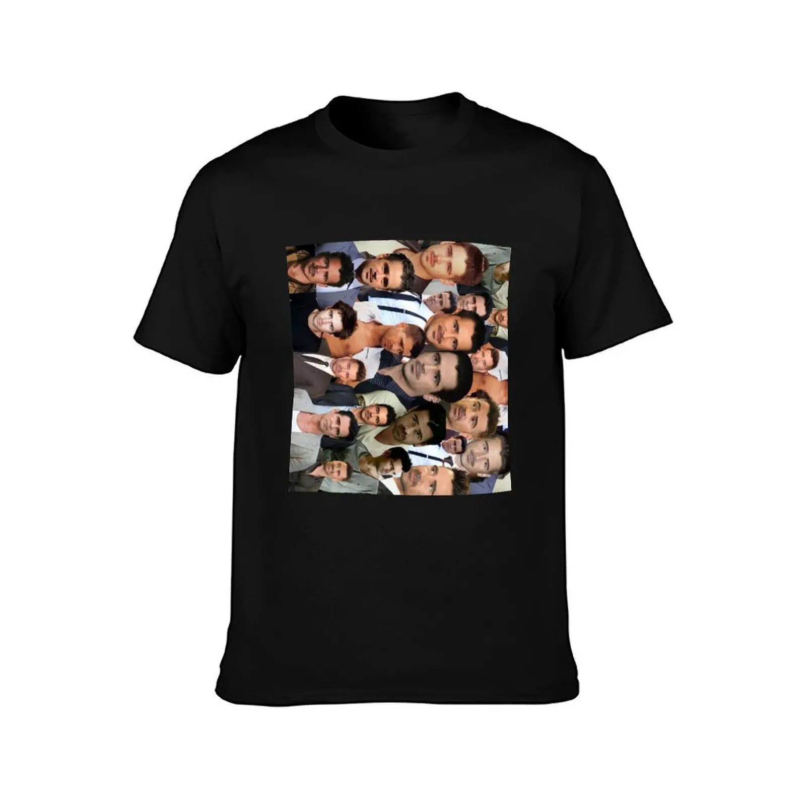 colin farrell high quality photo collage T-Shirt, Summer Casual Cotton Tee, Oversized Streetwear Tops, Vintage Graphic Print