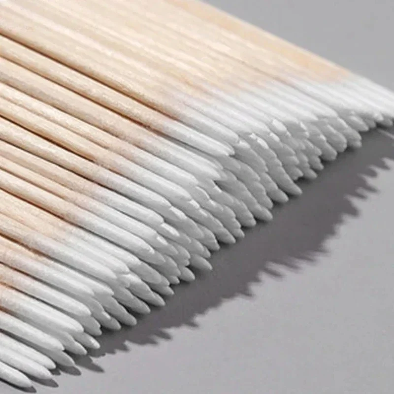 1000pcs Cleaning Wooden Sticks Cotton Extension Tools Swab Eyelash Wood Tatoo Buds Tip Microblading Micro Cosmetic Cotton Brush