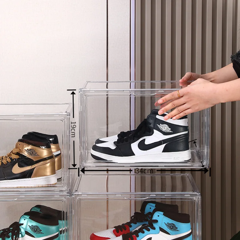 5/10 dust-proof transparent magnetic storage display box, shoe storage box, handbag, AJ sneakers transparent display box
