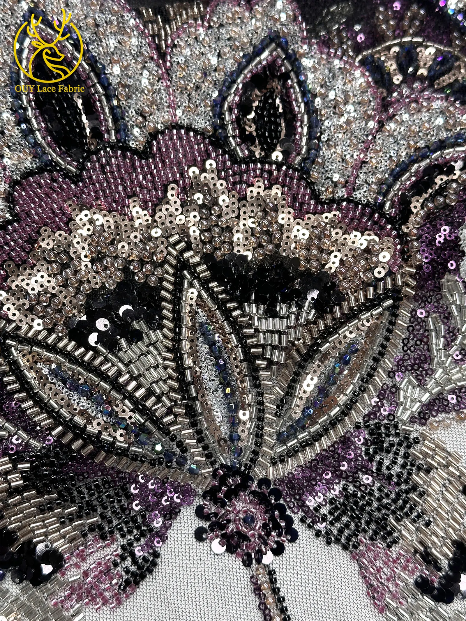 Nigerianischer schwerer Perlenstickerei-Blumen-Spitzenstoff 2026 – Französischer Pailletten-Perlen-Tüll-Spitzenstoff für Hochzeitskleider zum Nähen – Detail 21