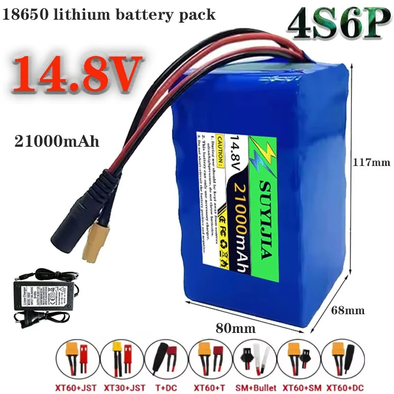 

Новый литий-ионный аккумулятор 14.8V 21000mAh 4S6P 18650 с встроенной BMS для ночного рыболовного фонаря, обогревателя, резервного источника питания.