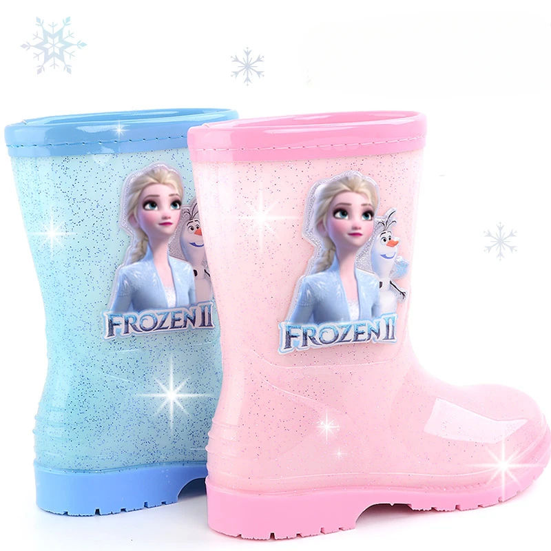 Disney children's rain shoes Girls frozen elsa Princess non-slip kindergarten water shoes for primary school students