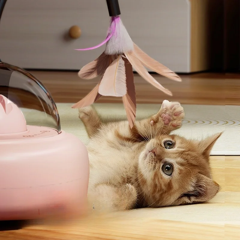 

The New Smart Cat Toy Lasts 120 Minutes It Can Avoid Dogs Intelligently And Relieve Boredom It Is A Feather Cat Toy For Pets