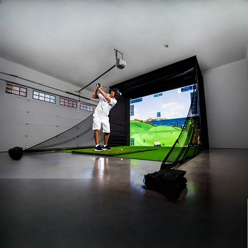 Indoor simple version projection percussion screen golf emulator