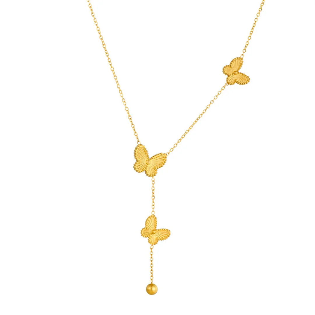 

Vintage Statement Butterfly Charm Pendant Female Gold Color Stainless Steel Long Chain Link Necklace for Women Jewelry Gift 2026