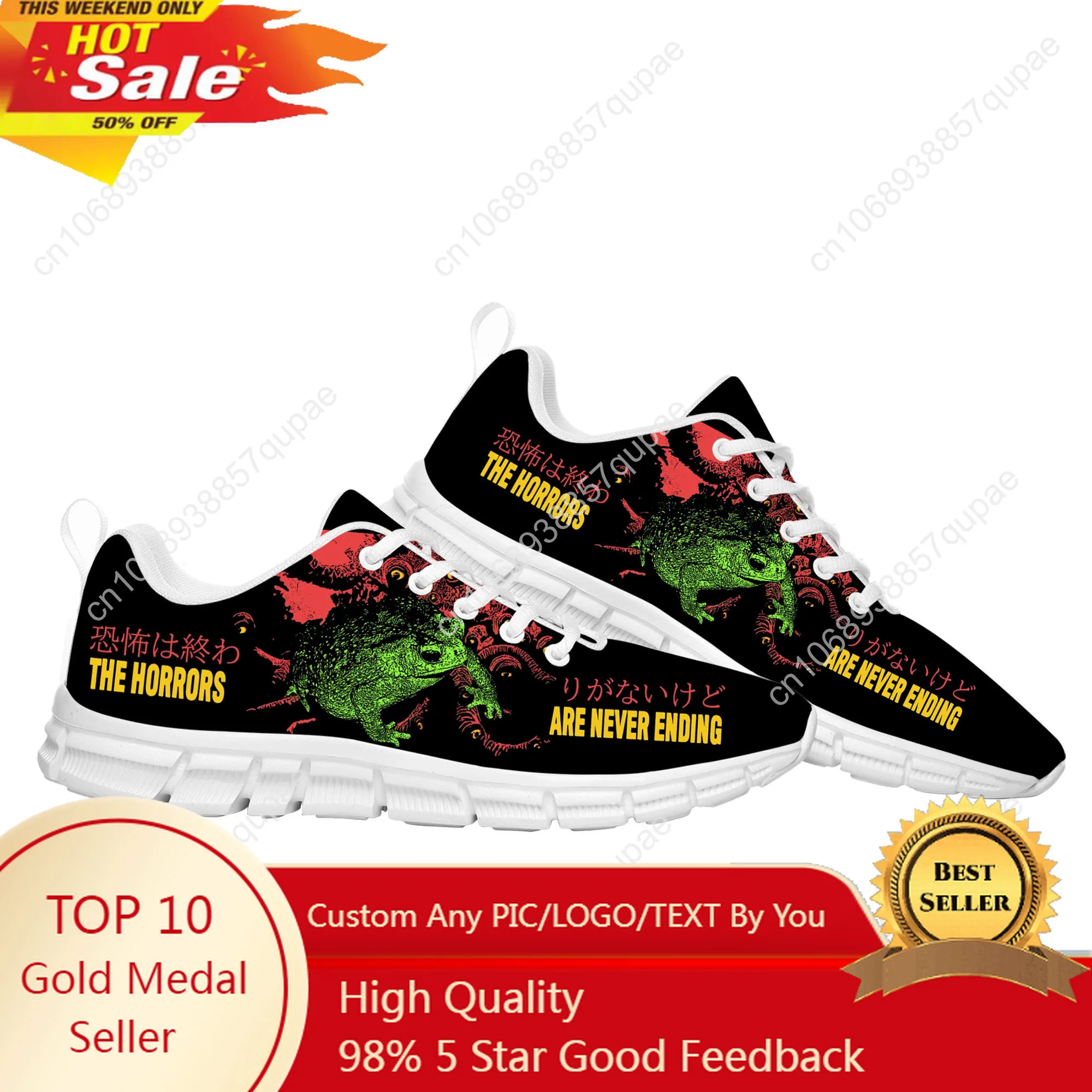 

The Horrors Are Never Ending Yet I Remain Silly Japanese Style Frog Sports Shoes Men Women Sneakers Hiking Sneaker Shoe