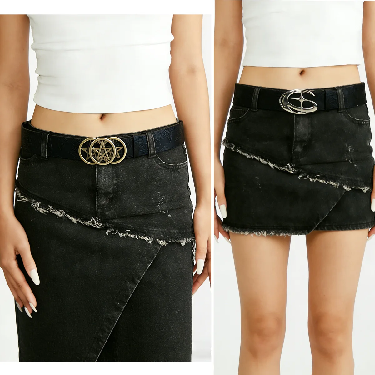 

Модный и креативный ремень с пряжкой в виде луны и звезды, простой мужской повседневный готический ремень, индивидуальный мужской подарок на день рождения, ремень Y2K