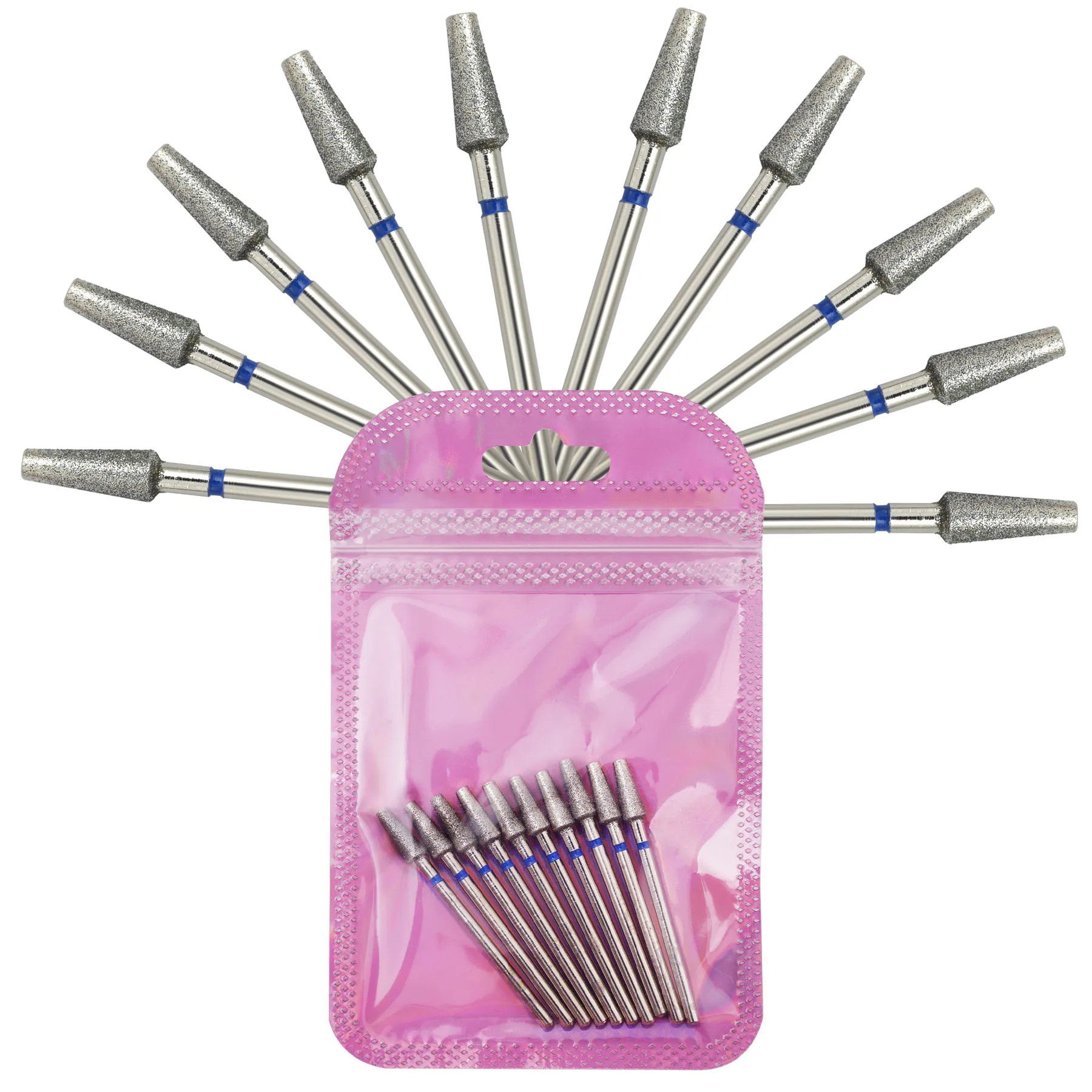 10 個テーパーダイヤモンドキューティクルビットネイルドリルビットマニキュアドリル爪マニキュアフライスカッターアクセサリーツール