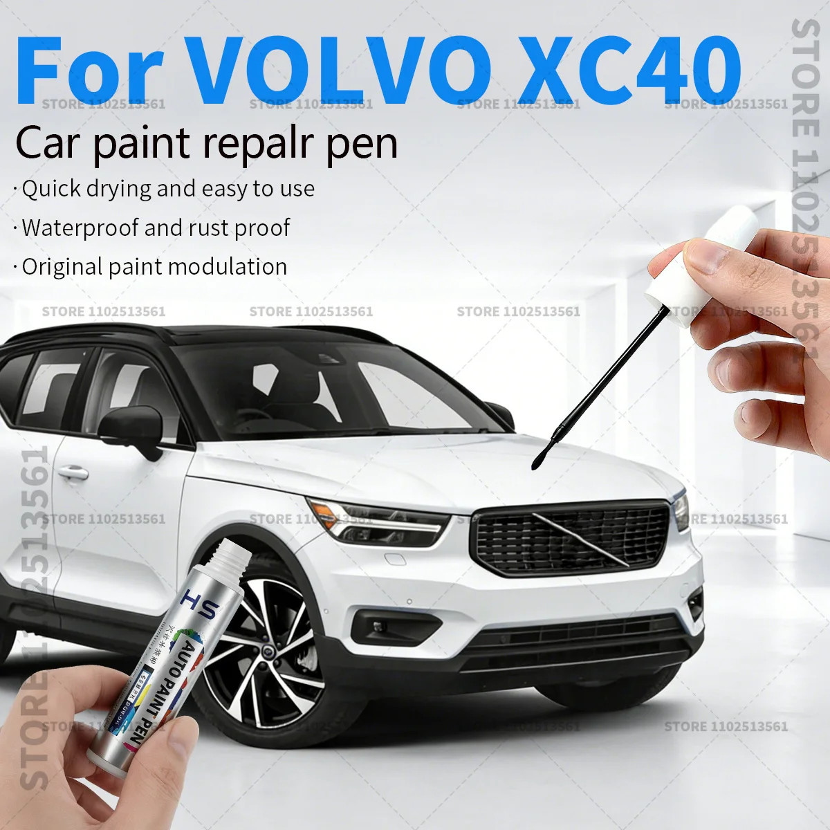 

Карандаш для ремонта автомобильной краски для VOLVO XC40 2017-2025 CMA, аксессуары для устранения царапин, цвета: Оникс, Черный, Белый, Деним синий, Красный, Серый, Серебристый