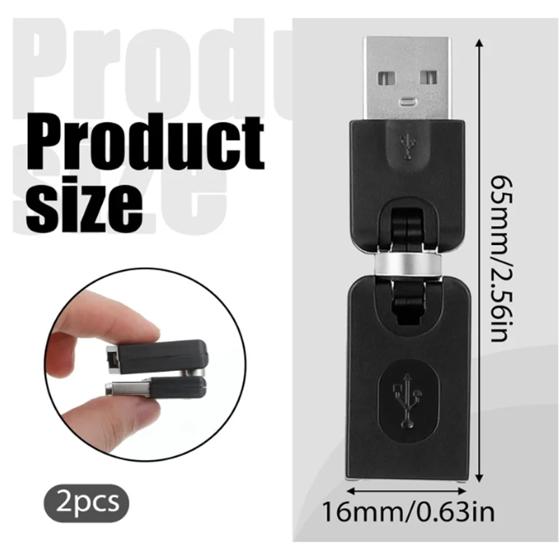 360 degrees Swivel Adjustable Angle F/M F/F Mini Changer Adapter Flexible Swivel Twist Angle USB 2.0 Female to USB Male Adapter,