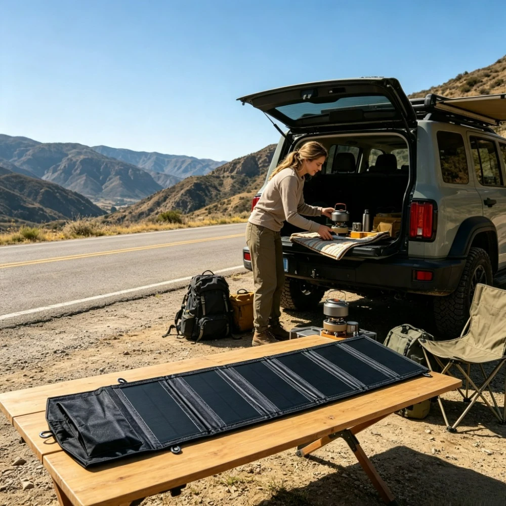 100W 25W Portable Dual USB Foldable Waterproof Solar Panel Charger Outdoor Emergency Solar Charger for Camping Hiking Fishing