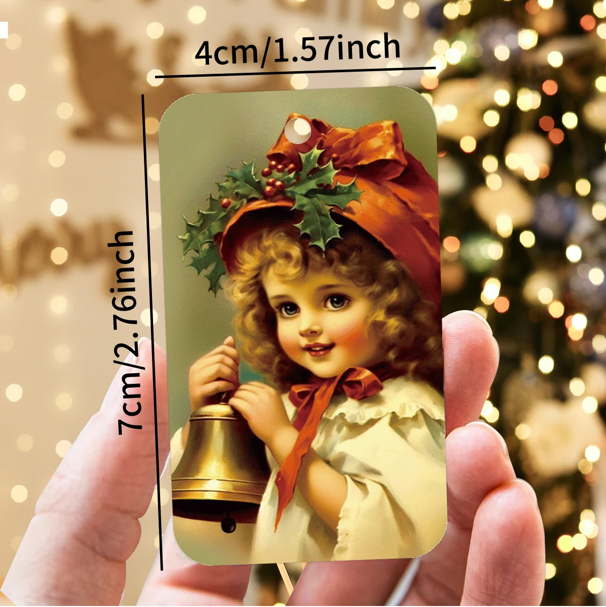 50 Stück Vintage-Weihnachts-Geschenkanhänger zum Aufhängen mit Hanfseil, für Weihnachtsgeschenke, Feiertagsdekoration, Beschriftung von Geschenkverpackungen, Partygeschenke – Detail 3