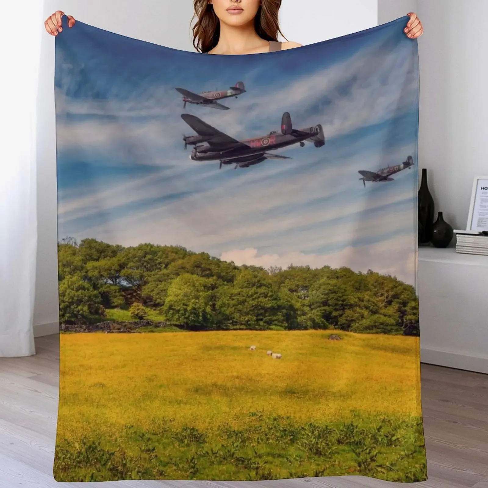 Battle of Britain Memorial Flight Throw Blanket Cozy Throw Blanket for Bed Sofa Chair