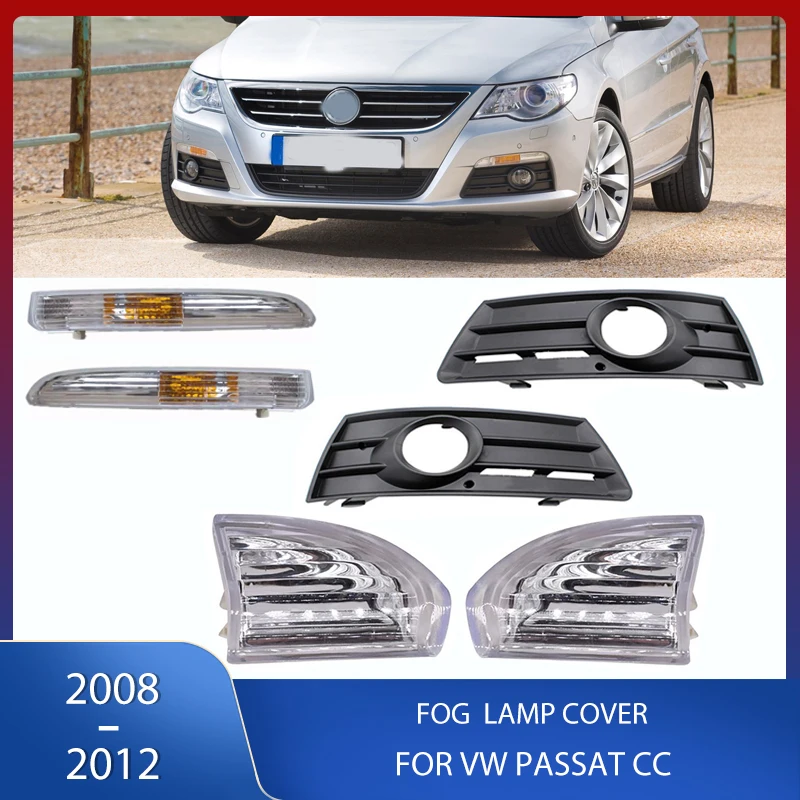 

Front Bumper Fog Lights Cover Grille Lamp Shell Turn Signal Light For VW Passat CC 2008 2009 2010 2011 2012 3C8853665C 35D953041