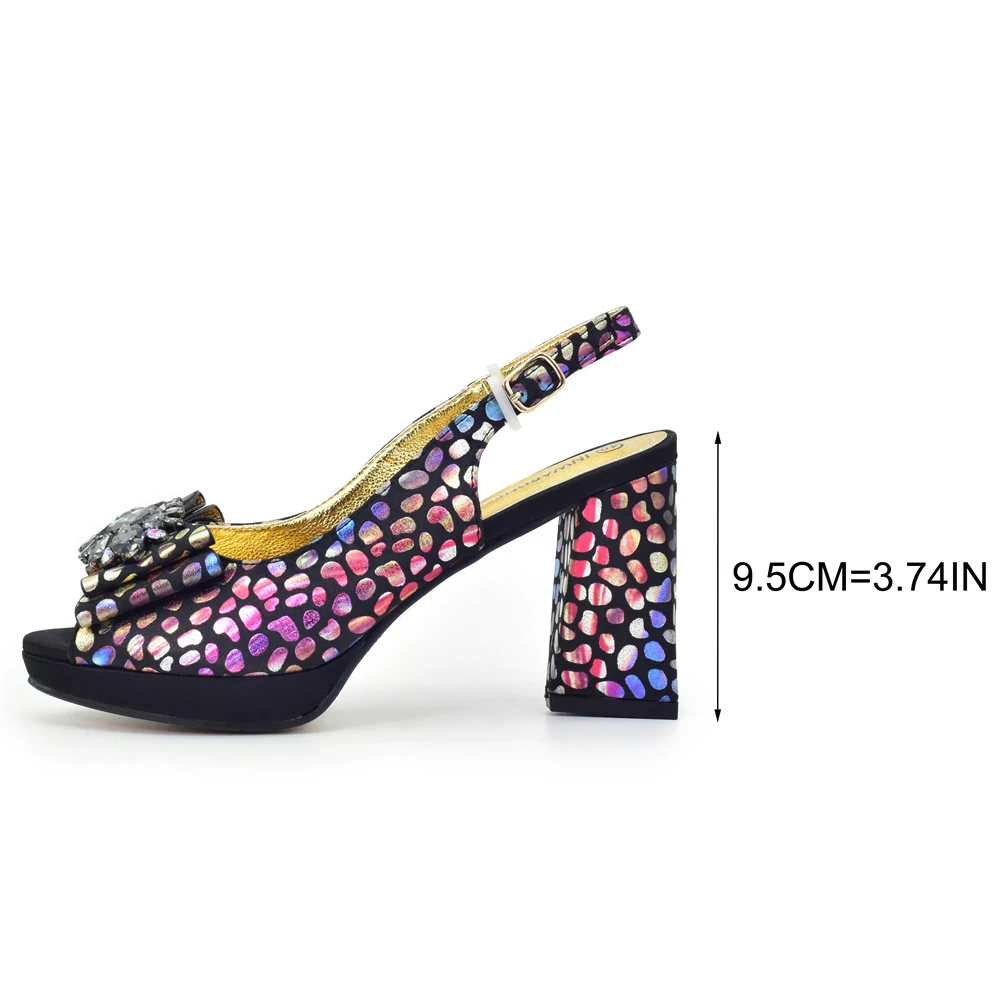 Latest Italian Wedding Matching Shoes and Bags Decorated with Rhinestone Luxury Wedding Woman Shoe Shoe and Matching Bag Set